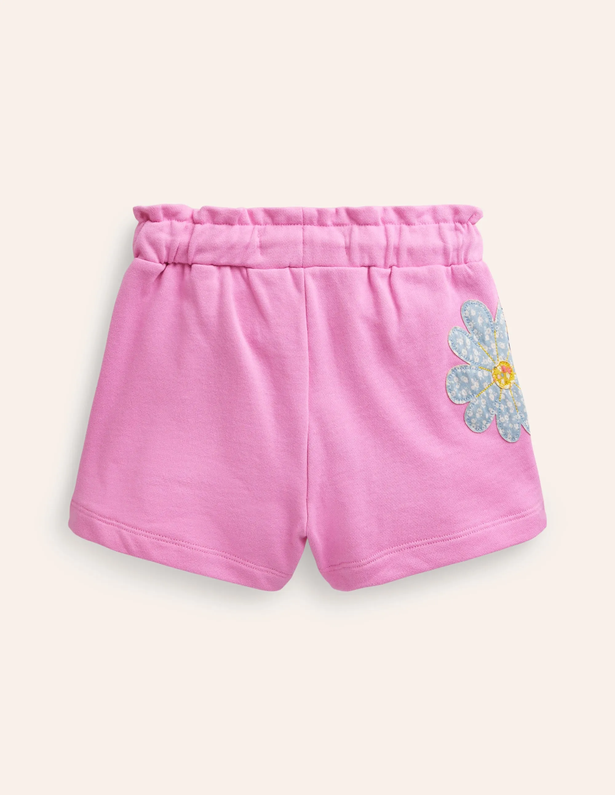 Applique Jersey Shorts-Cosmos Pink Patchwork