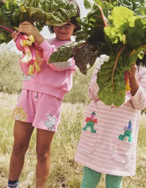 Applique Jersey Shorts-Cosmos Pink Patchwork
