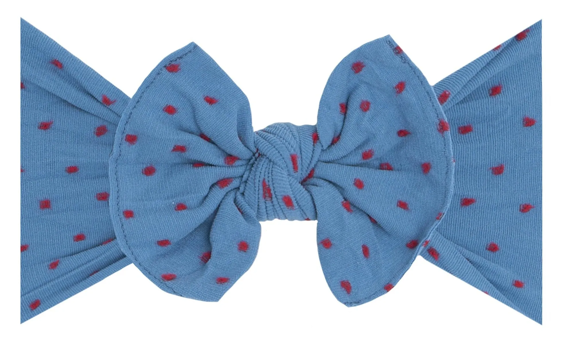 Baby Bling Denim w/Red Dot Patterned Shabby Knot Headband