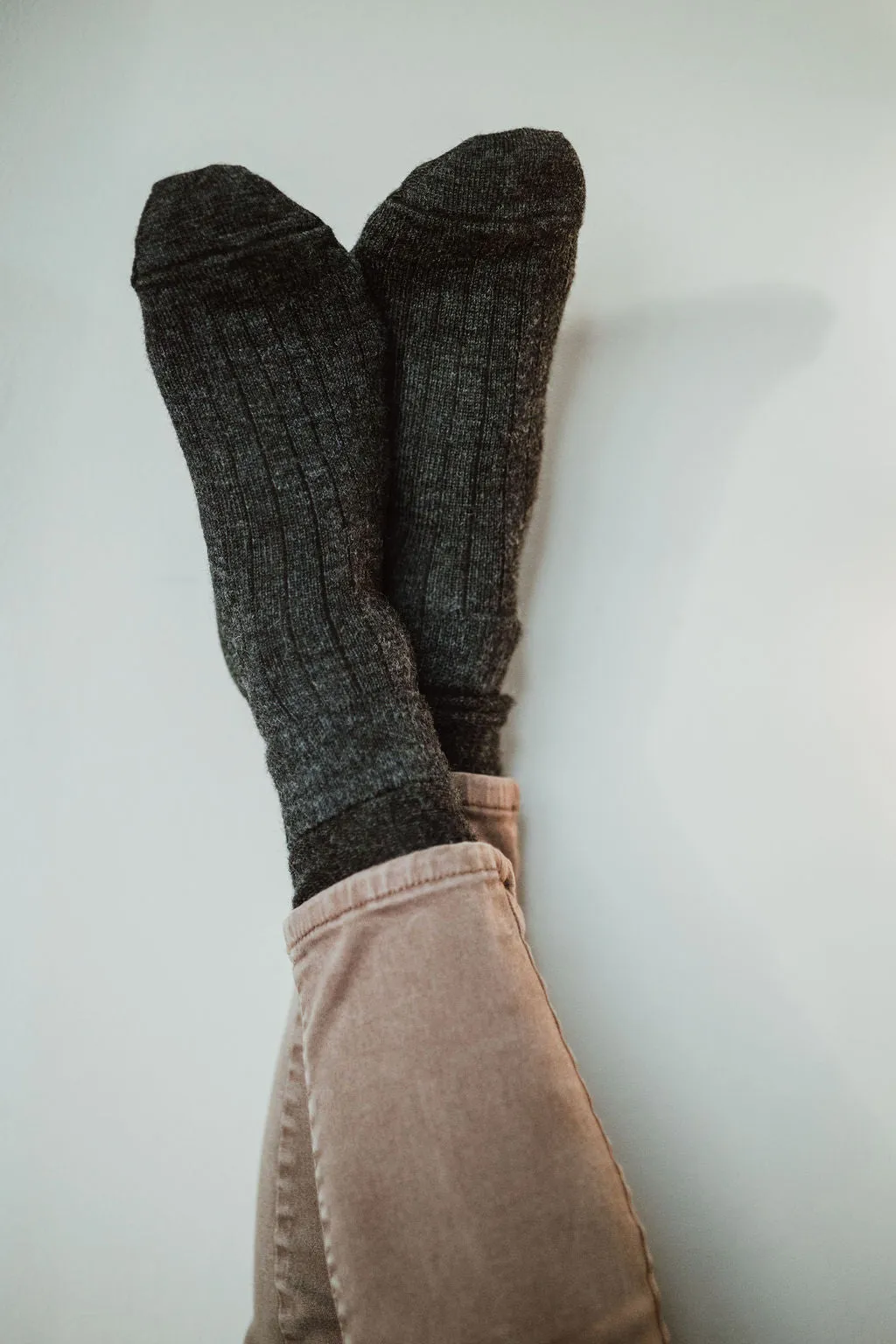Black Alpaca Socks: Small