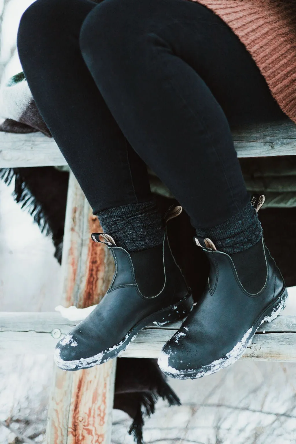 Black Alpaca Socks: Small