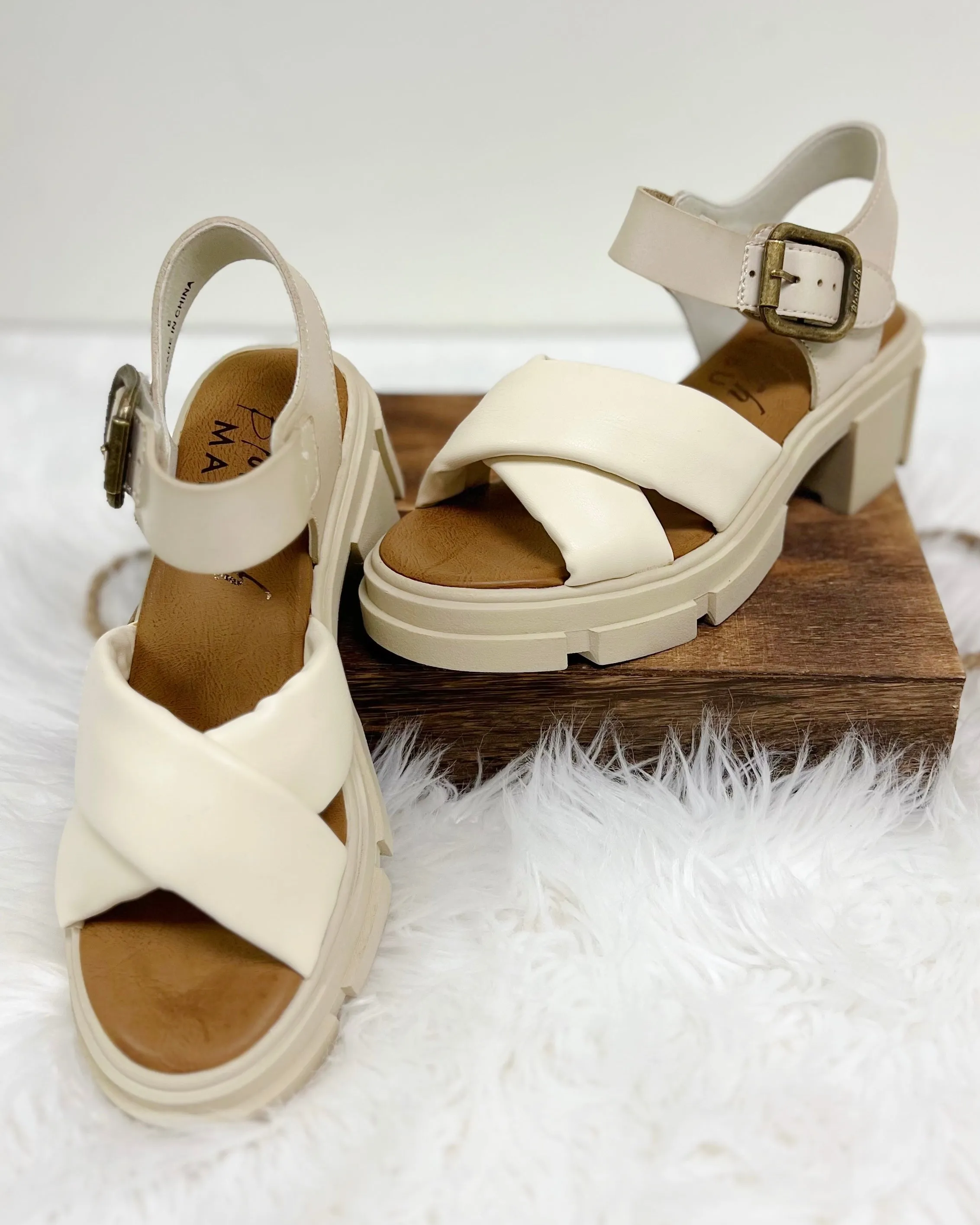Blowfish Comilla Sandal in Soft Cloud FINAL SALE