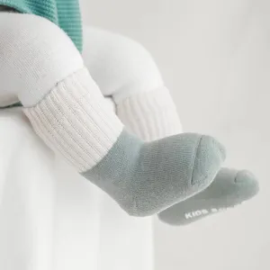 Creamy Color Block Winter Thick Socks [Set of 3]