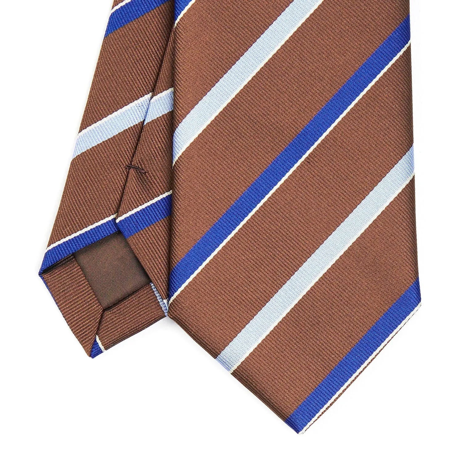 DARK BROWN REGIMENTAL SILK TIE