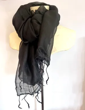 Fine Quality Silk Scarf | Black