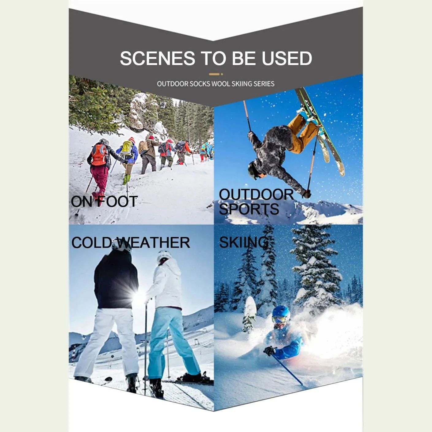 KoKossi Winter Thicken Long Tube Hiking Ski Mountaineering Socks Women Men Terry Thick Bottom Skin-friendly Non-slip Warm Socks