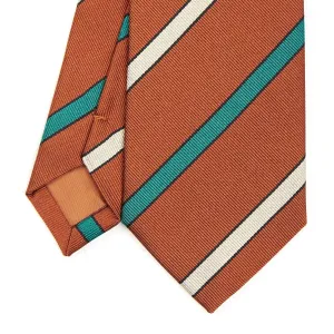 LIGHT BROWN REGIMENTAL SILK TIE