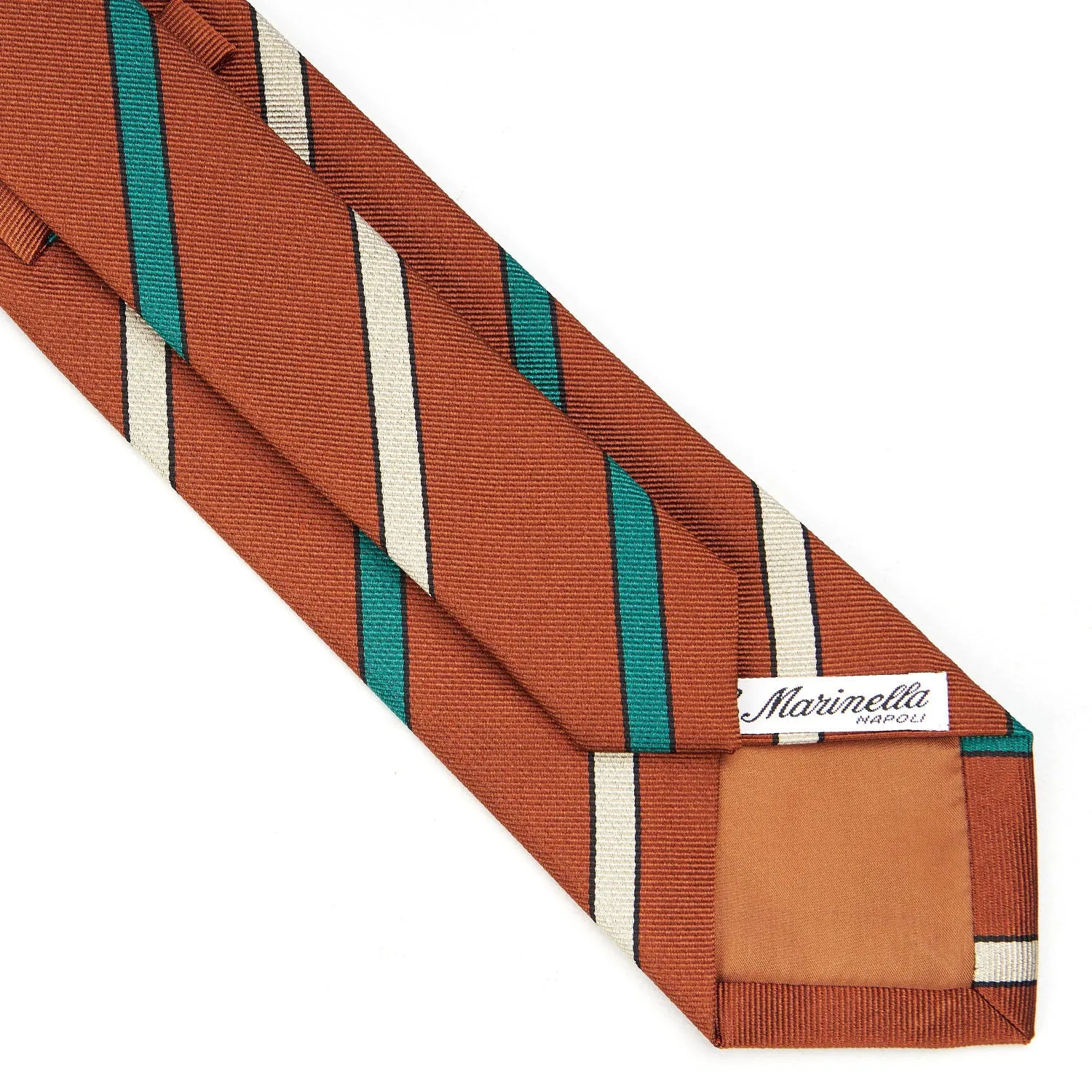 LIGHT BROWN REGIMENTAL SILK TIE