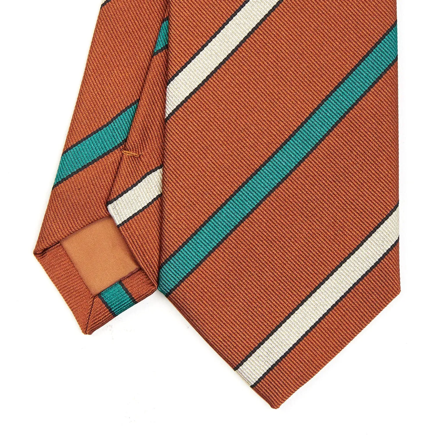 LIGHT BROWN REGIMENTAL SILK TIE