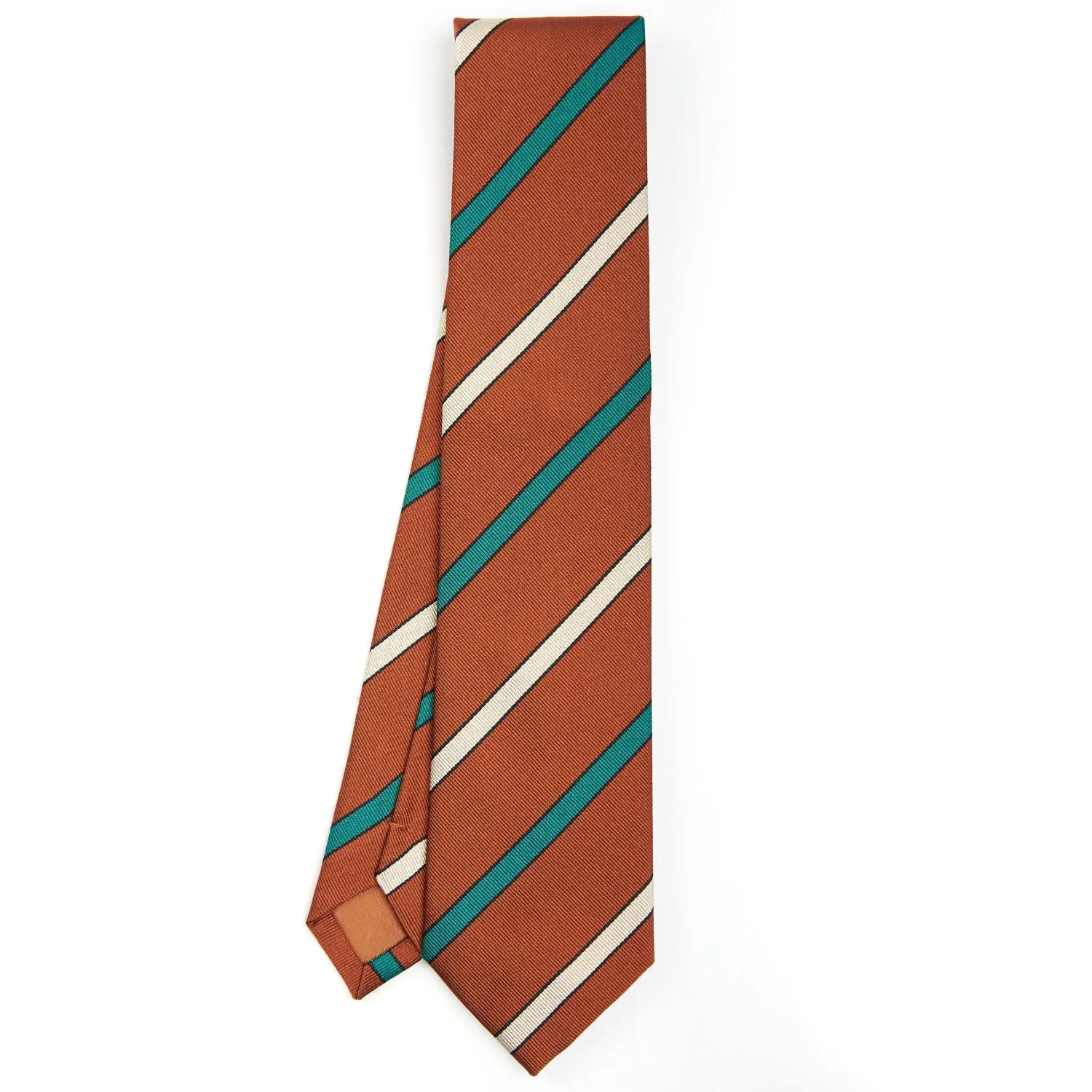 LIGHT BROWN REGIMENTAL SILK TIE