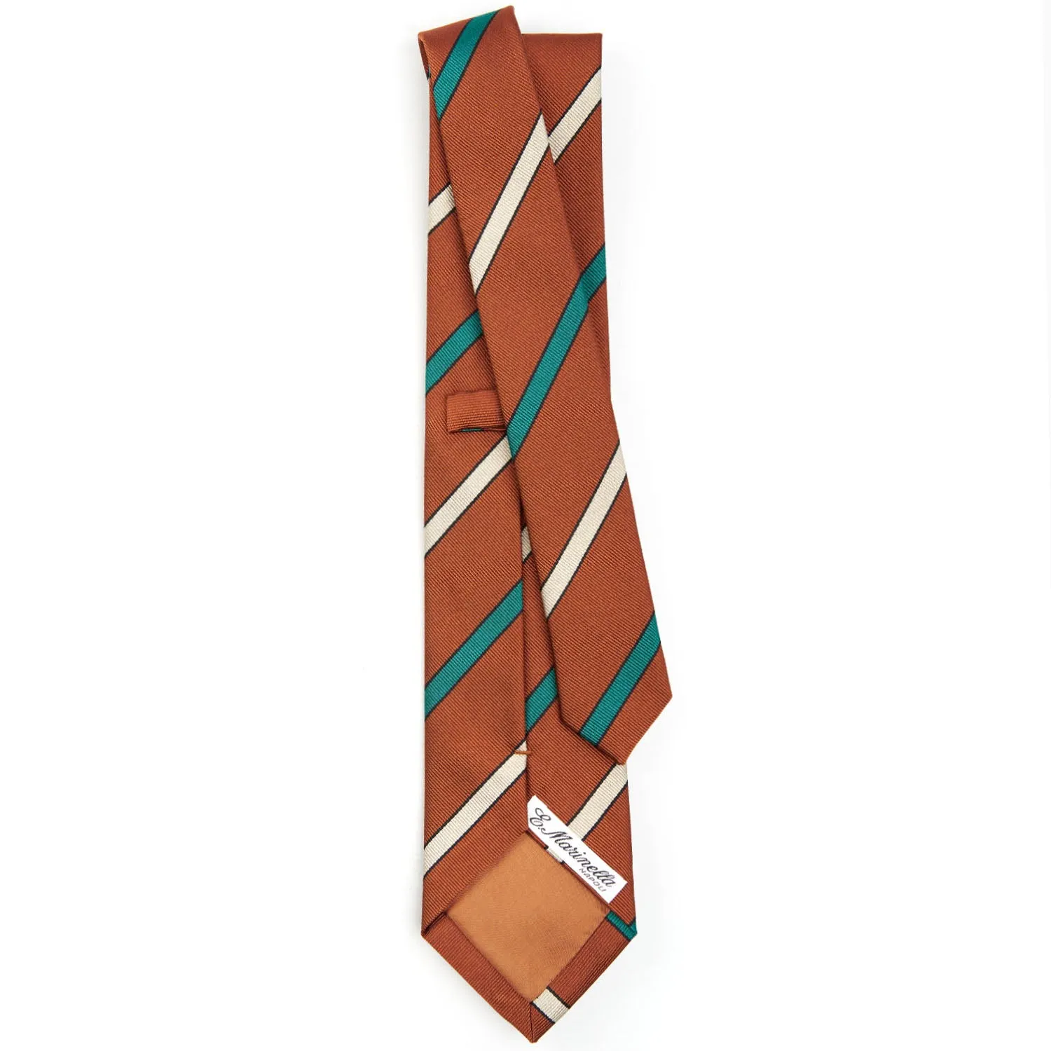 LIGHT BROWN REGIMENTAL SILK TIE