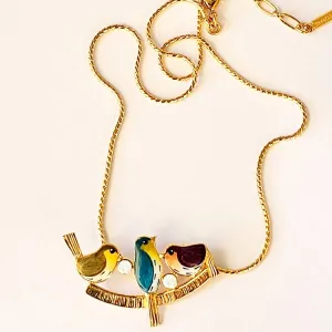 NECKLACE TARATATA BIRDS ON GOLD