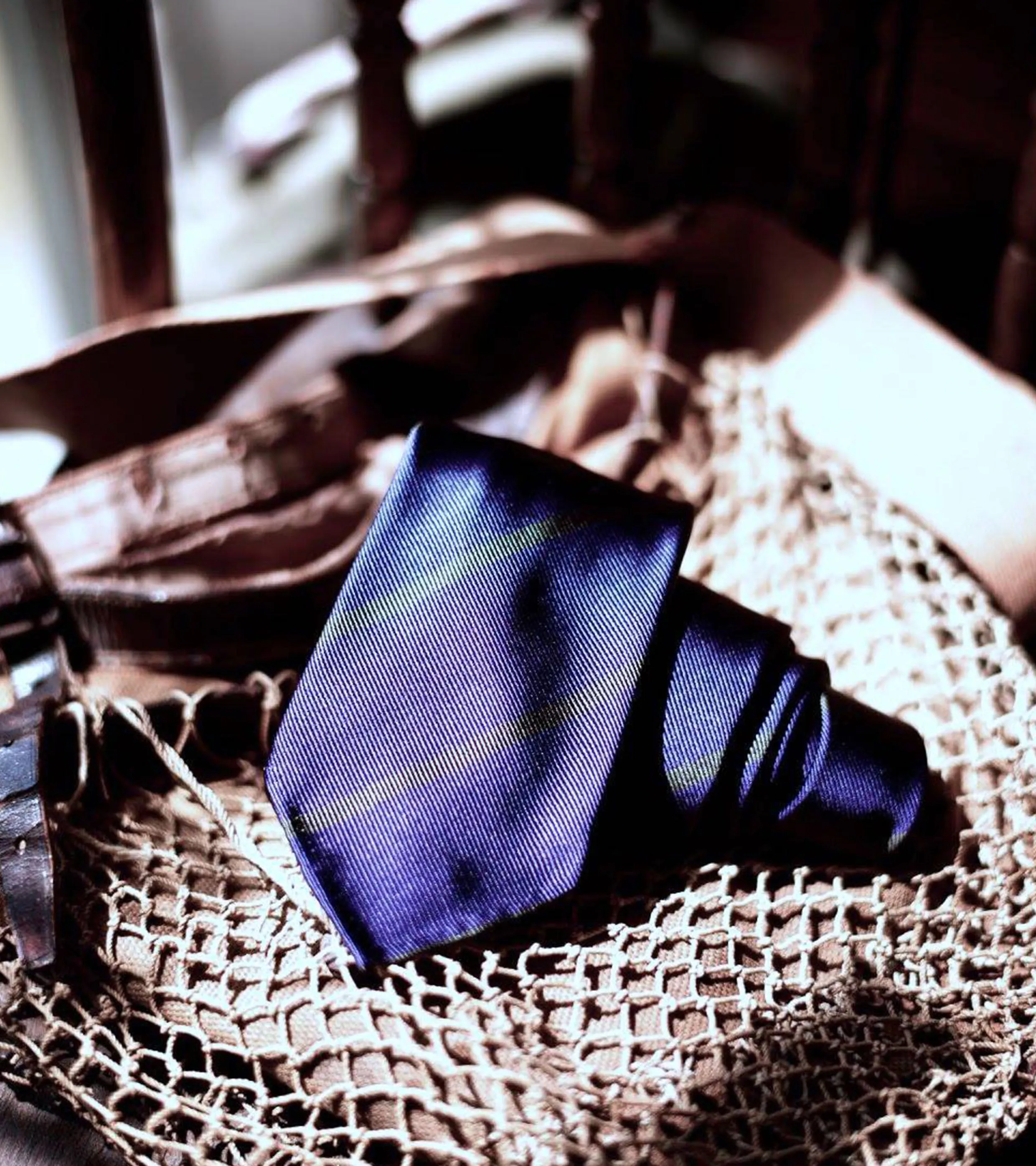 Silk Twill Narrow Stripe Tie ET032B