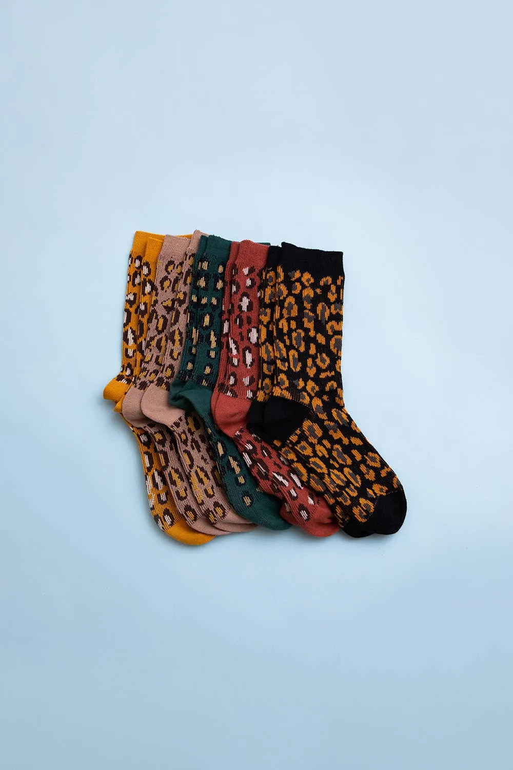  Soft Animal Print Leopard Knit Socks  Perfect for Winter