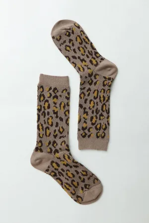  Soft Animal Print Leopard Knit Socks  Perfect for Winter