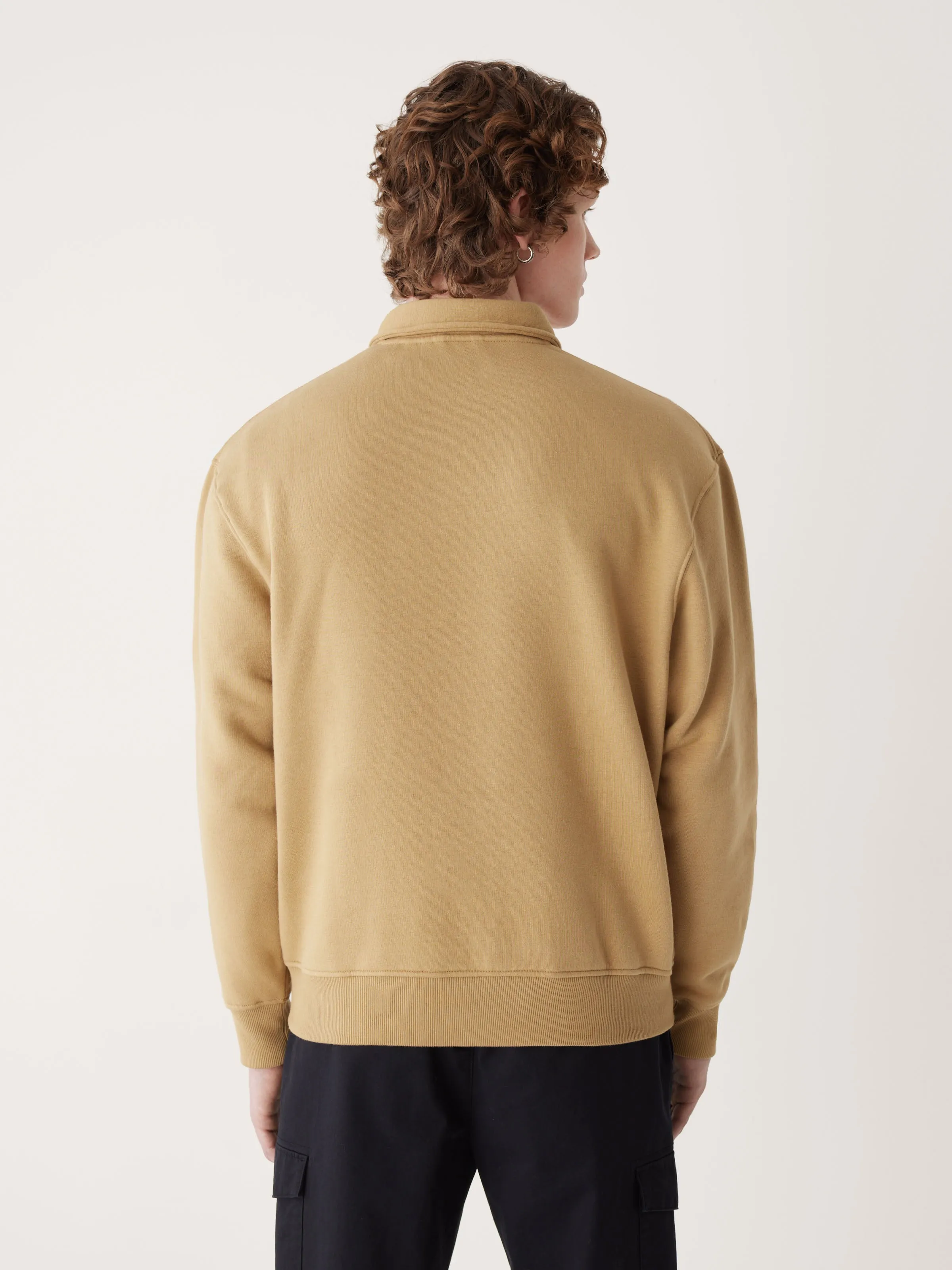 The Half-Zipped French Fleece Pullover in Deep Spelt