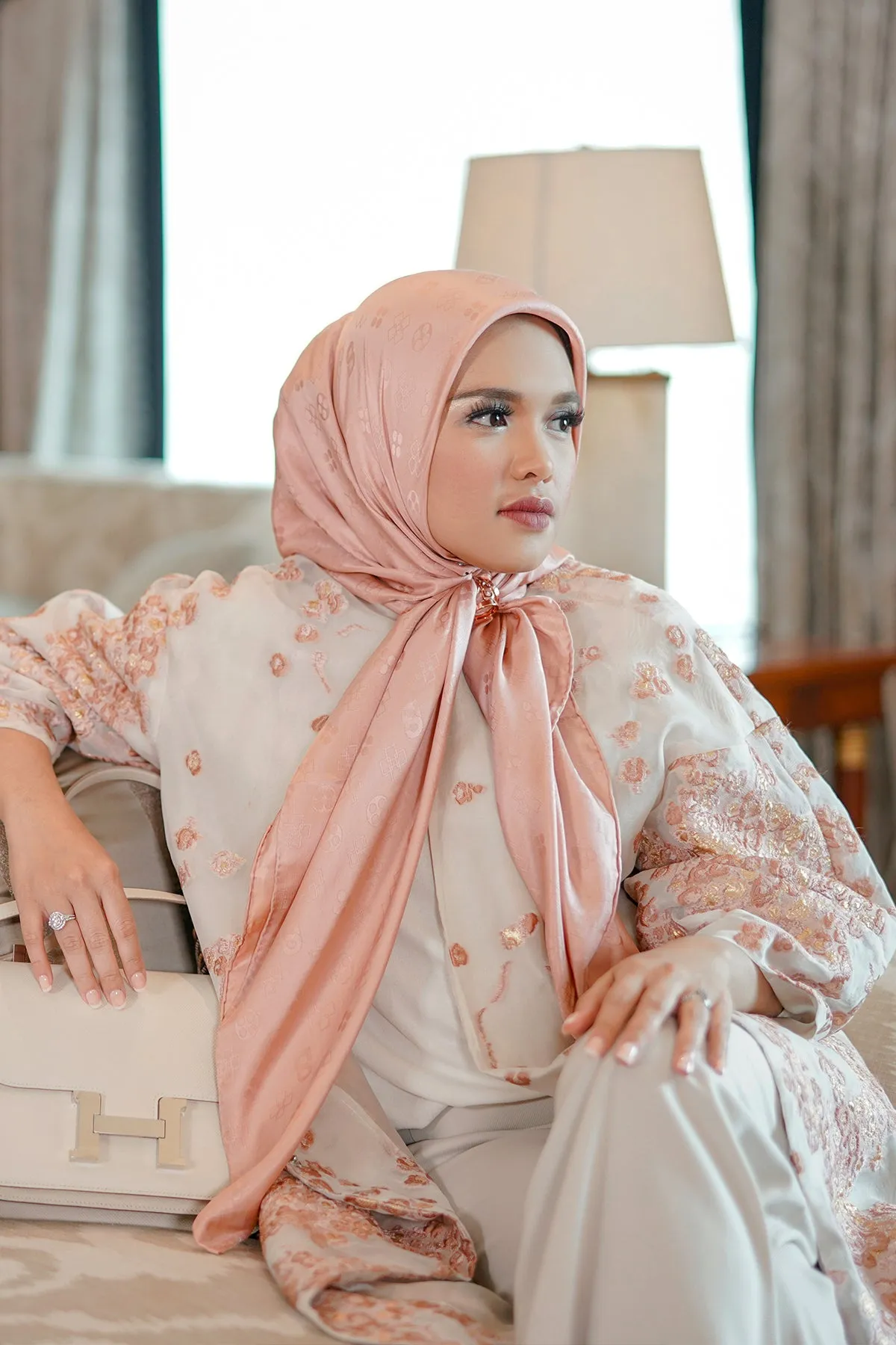 The Lavish Monogram Silk - Lotus