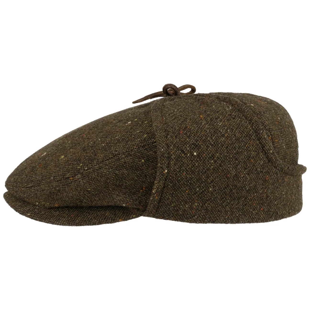 Virgin Wool Flat Cap with Ear Flaps by Stetson