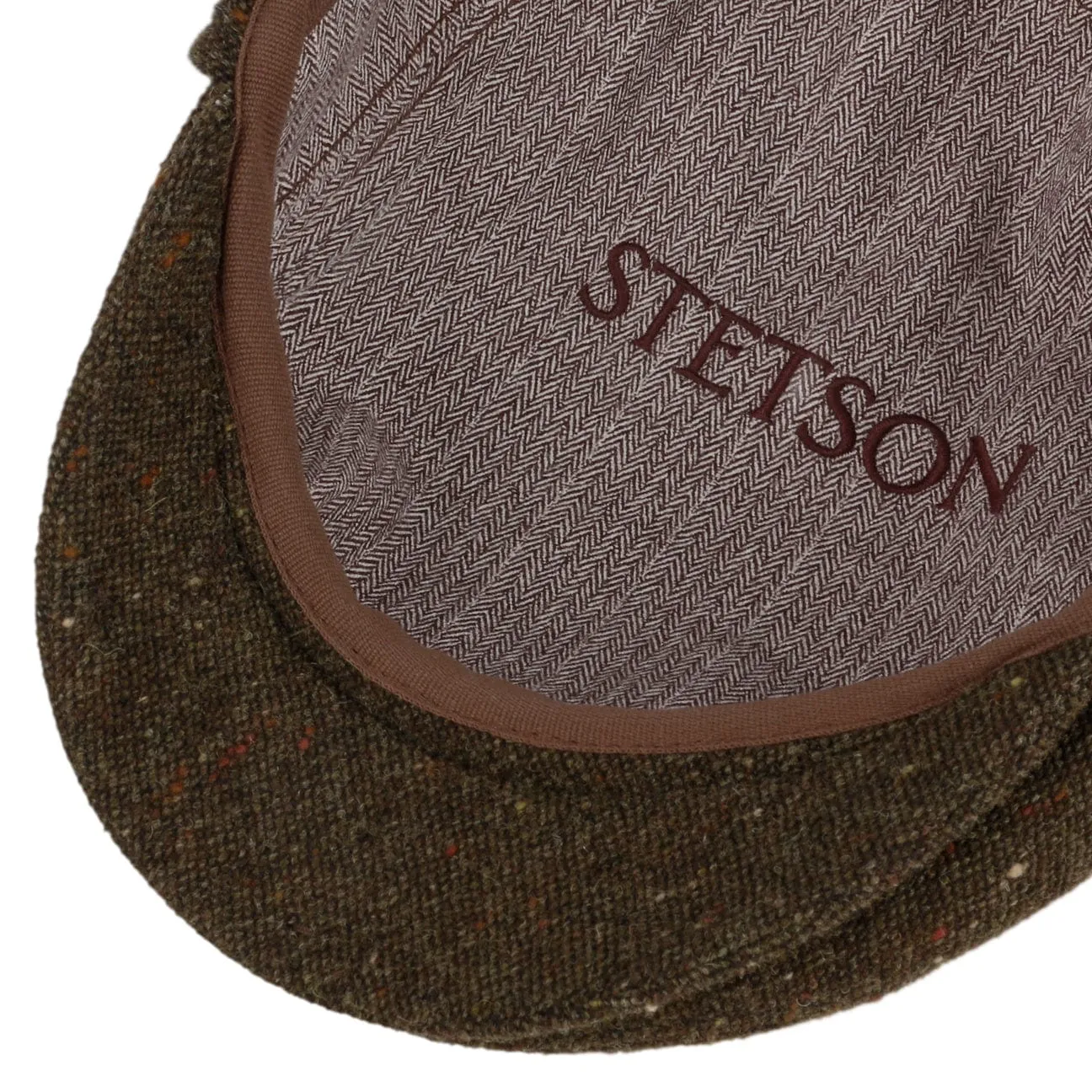 Virgin Wool Flat Cap with Ear Flaps by Stetson