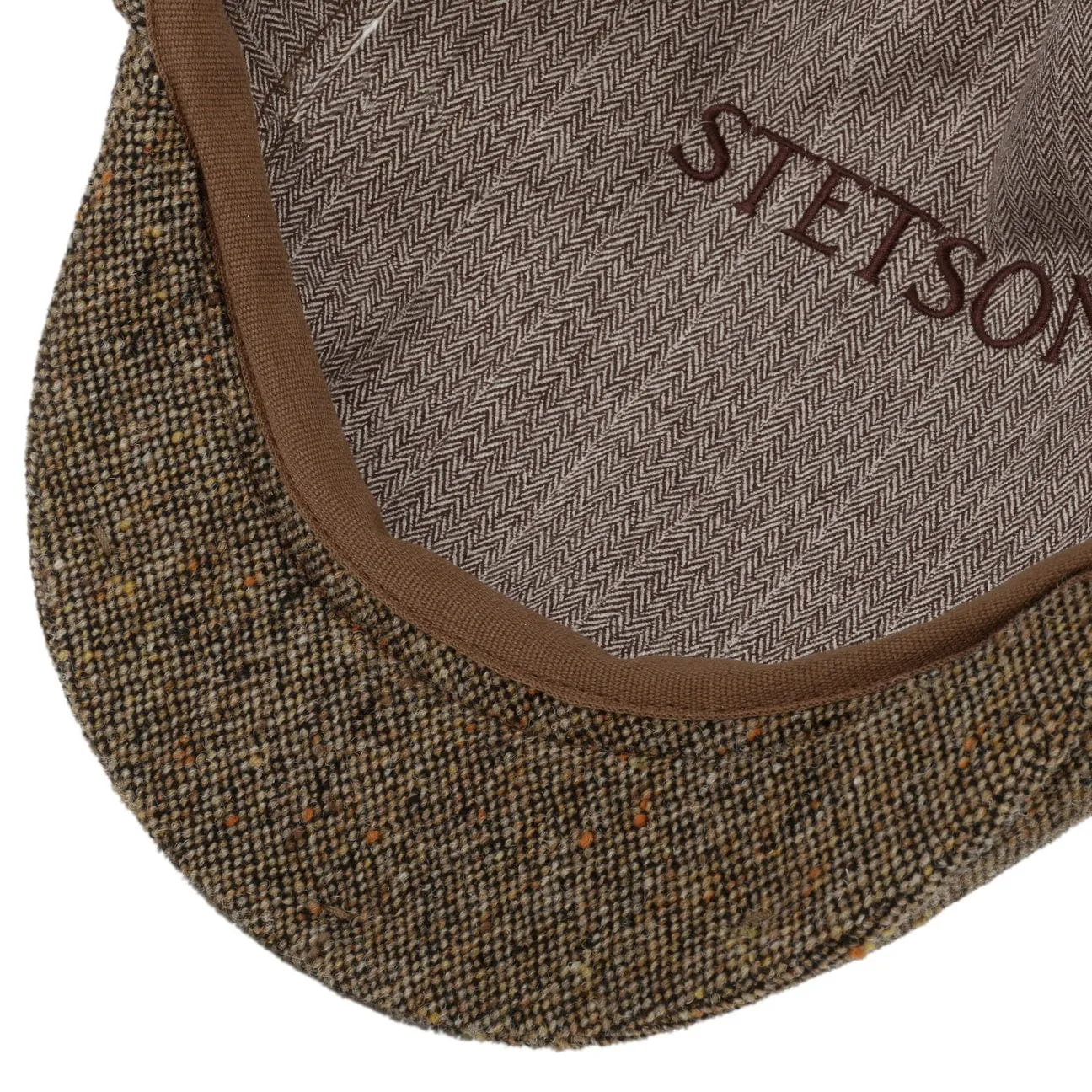 Virgin Wool Flat Cap with Ear Flaps by Stetson